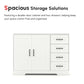 HOMCOM Modern Sideboard Buffet Cabinet with Drawers and Beadboard Door Cupboard Kitchen Storage Cabinet White
