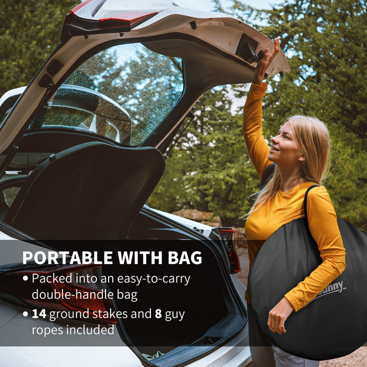 Outsunny 11' x 11.5' Screen Tent, Pop Up Camping Gazebo with Portable Carry Bag and 2 Doors, Cream White