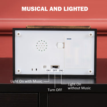 HOMCOM Musical Snow Globe with Lights, Christmas Snow Globe Lantern with Swirling Glitter for Holiday Party Gift, Bronze