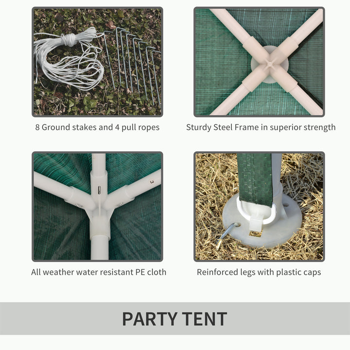 Outsunny 10x10ft Party Tent Portable Gazebo, Folding Garden Canopy Event Shelter Outdoor Sunshade White