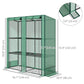 Outsunny Mini Greenhouse with 3 Tier Shelves, 3 Roll-Up Doors for Indoor Outdoor, Green