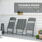 Outsunny 3-Piece Outdoor Folding Rattan Bistro Set, Mixed Brown