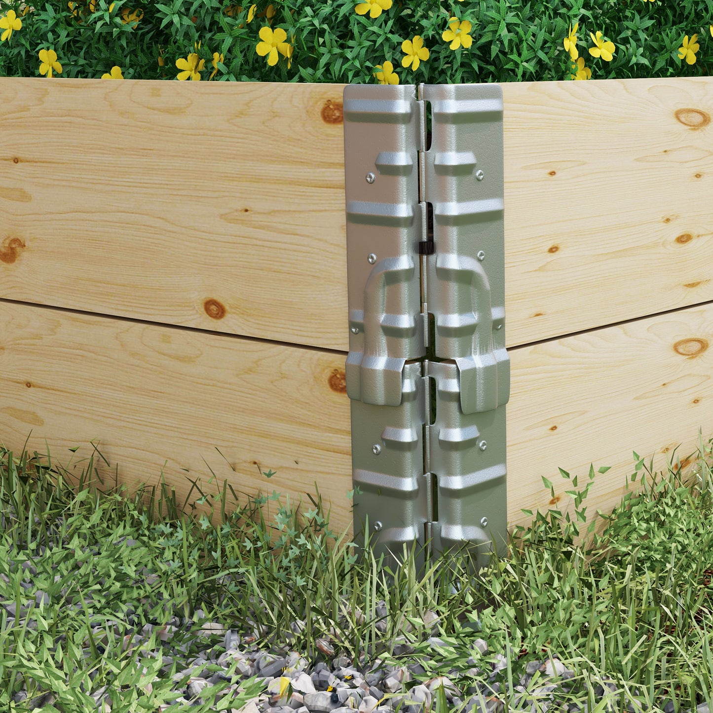 Outsunny Raised Garden Bed, Foldable Two-Box Wooden Planters for Outdoor Vegetables, Flowers, Herbs, Plants, Easy Assembly