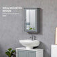 kleankin Bathroom Mirror Cabinet, Wall Mounted Medicine Cabinet with Door and Shelves, White