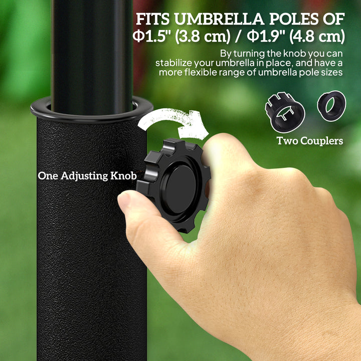 Outsunny 20 lbs Resin Half Round Patio Umbrella Base 20" Outdoor Decorative Parasol Stand Holder For Φ1.5", Φ1.9" Pole, Bronze