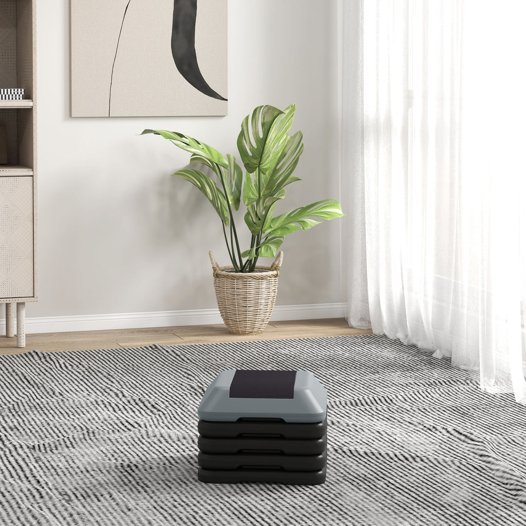 Soozier 5-Level Height Adjustable Stepper, Aerobic Exercise Step Platform, 4" 6" 8" 10" 12", Grey