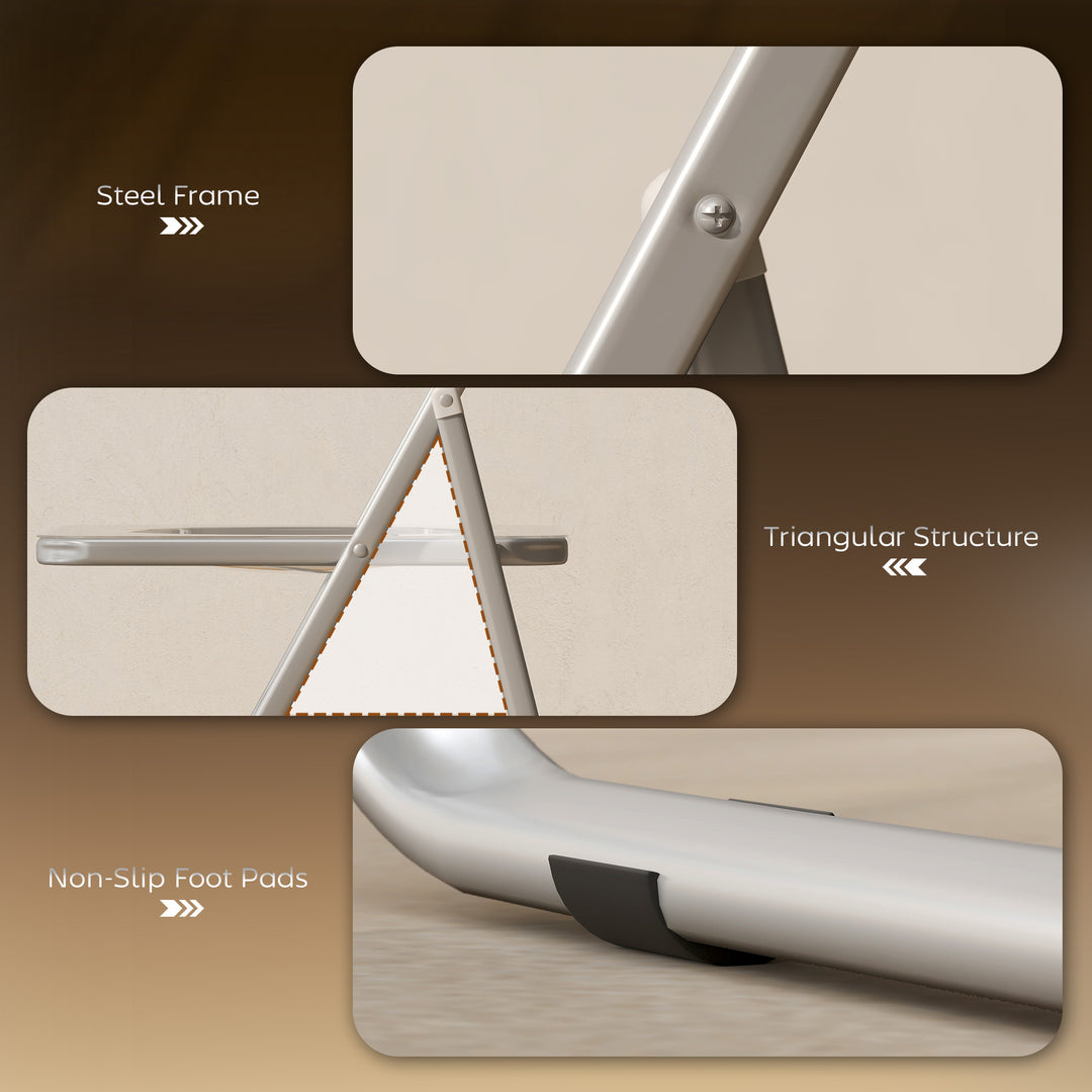 HOMCOM 4 Pack Acrylic Foldable Chairs, Transparent Folding Chairs for Living Room, Home Office, Party, Orange