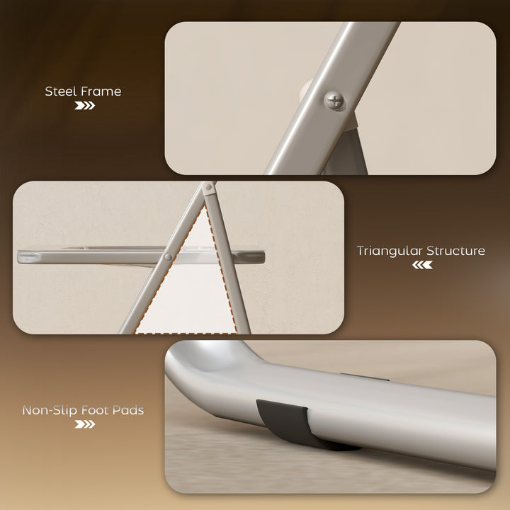 HOMCOM 4 Pack Acrylic Foldable Chairs, Transparent Folding Chairs for Living Room, Home Office, Party, Orange