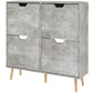 HOMCOM Shoe Storage Cabinet with 4 Flip Drawers and Adjustable Shelf, Shoe Cabinet for 8-16 Pairs of Shoes, Natural