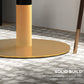 HOMCOM High Top Bar Table, Modern Round Dining Table with Faux-marbled Top and Gold Base, Bistro Table for 2 People, Black