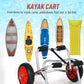 Soozier Foldable Kayak Cart, Aluminum Boat Canoe Carrier Tote Dolly Trolley Transport Trailer NO-Flat Wheel Silver