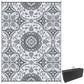 Outsunny Portable Outdoor Rug with Carry Bag, 9' x 12' Reversible Mat, Waterproof Plastic Straw RV Rug for Backyard, Deck, Picnic, Beach, Camping, Blue & White Flower