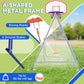 Outsunny Kids Swing Outdoor with Swing Seat, Basketball Hoop and Football Goal, Ground Stakes for 3-8 Years Old