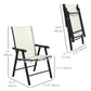 Outsunny 4-Piece Folding Chair Set for Relaxing on Patio Balcony Garden, Comfortable Outdoor Furniture with Armrests, Brown