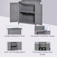 Outsunny Wooden Garden Tool Storage Shed Kit with Hinged Roof, 2-Tier Shelves and Double Doors, 74x43x88cm, Dark Grey