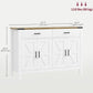 HOMCOM Farmhouse Buffet Cabinet Sideboard with 1 Drawer, 1 Storage Cabinet and Adjustable Shelf, White