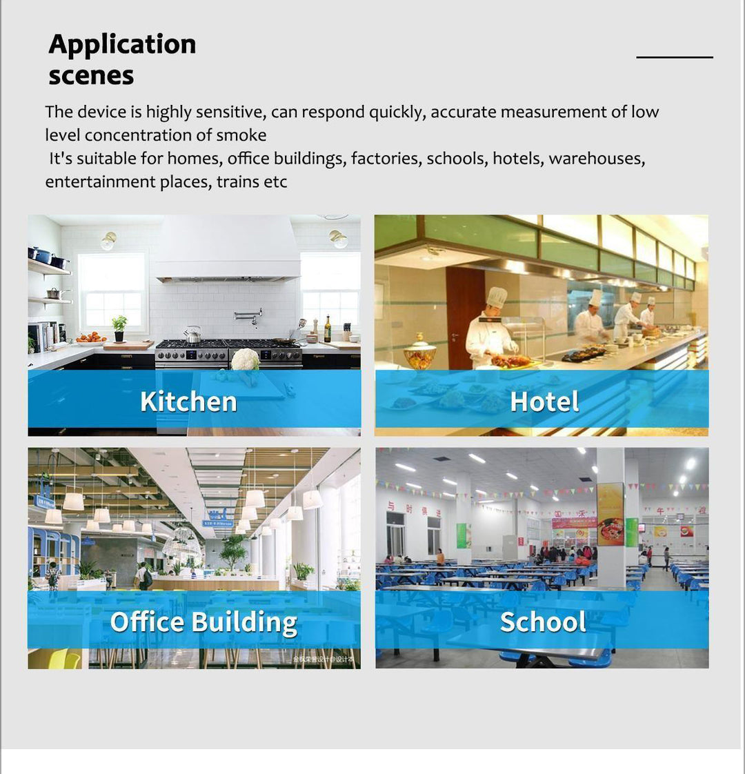 Glomarket Smart Gas Leak Detector Tuya Wifi LCD Display APP Remote Control Heat Alarm Reminder for Smart Home