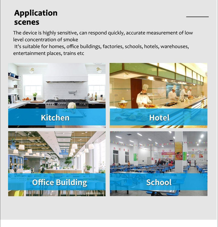 Glomarket Smart Gas Leak Detector Tuya Wifi LCD Display APP Remote Control Heat Alarm Reminder for Smart Home