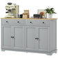 HOMCOM Modern Sideboard, Buffet Cabinet with Storage Drawers, Adjustable Shelves for Living Room, Dining Room, Entryway, White