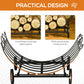 Outsunny 23" Firewood Log Rack Curved Fireplace Log Holder Stylish Wood Storage Carrier with Scrolls, for Outdoor and Indoor Use, Black