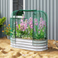 Outsunny Galvanized Raised Garden Bed with Crop Cage Protection Net Cover, Outdoor Planter Box for Vegetables, Flowers, Herbs