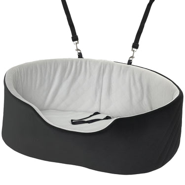 PawHut Dog Car Seat for Small Medium Pets, Detachable Washable Pet Bed with Cushion and Safety Belt for Dog Under 33lbs, Black