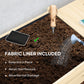 Outsunny Raised Garden Bed, Wood Planter Box with Lockable Wheels, Side Tables, Bottom Shelf, Bed Liner, Drain Holes, Natural