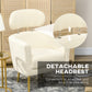 HOMCOM Barrel Accent Chair with Detachable Headrest, Modern Armchair for Living Room, Home Office, Cream White