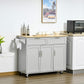 HOMCOM Modern Kitchen Island, Utility Kitchen Serving Cart with 2 Storage Drawers & Cabinets for Dining Room, Black