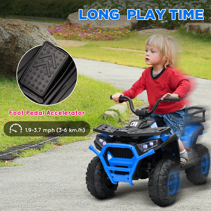 Qaba Kids ATV, 12V Battery Powered Electric Ride on Toy w/ Spring Suspension, Storage Basket, High & Low Speed, Green