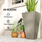 Outsunny 28" Tall Garden Plastic Planters, Outdoor and Indoor Flower Pots, Set of 3 for Entryway, Patio, Yard, Mixed Grey
