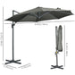 Outsunny 9.6' Cantilever Patio Umbrella Outdoor Hanging Offset Umbrella, Cross Base, 360Â° Rotation Aluminum Poles, Grey