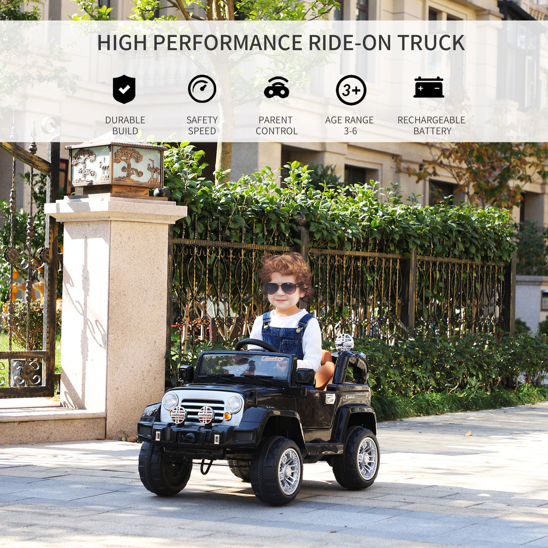 Aosom 12V Kids Electric Toy Car Jeep Power Wheels with Remote Control Black