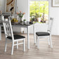 HOMCOM Farmhouse Dining Table Chairs Set of 2, Pine Wood Kitchen Table Chairs with PU Leather Cushion for Living Room, Bedroom