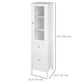 kleankin Tall Bathroom Cabinet with Tempered Glass Door, Storage Organizer, Freestanding Linen Tower with 2 Adjustable Shelves and 2 Drawers, White