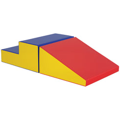 Soozier 2-Piece Climb and Crawl Activity Soft Play Set, Secure Foam Blocks Playset for Toddler Preschooler Babies Indoor, Activity Structure Play Equipment, Multi-colour