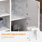 HOMCOM Modern Rolling Kitchen Island Cart with Drawer, Natural Wood Top, Towel Rack, Door Storage Cabinet, White