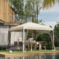 Outsunny 10' x 10' Pop Up Canopy Tent Gazebo with Removable Mesh Sidewall Netting, Carry Bag for Backyard Patio Outdoor, Beige