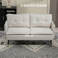 HOMCOM 55" Loveseat Sofa for Bedroom, Modern Love Seats Furniture with Button Tufting, Upholstered Small Couch for Living Room, Small Space, Grey