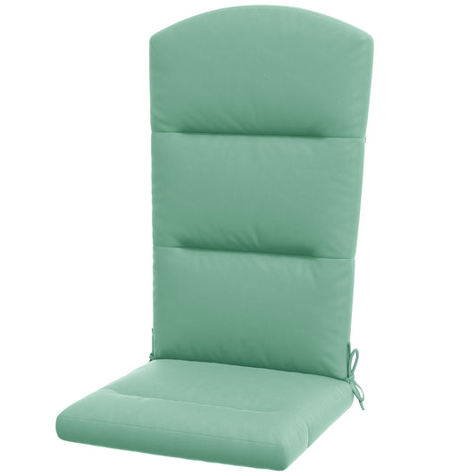 Outsunny Patio Chair Cushion for Adirondack Chairs Replacement Cushion with Back and Ties, Green