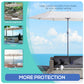 Outsunny 15' Double-Sided Patio Umbrella Parasol Sun Shelter Canopy Shade Grey