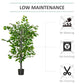 HOMCOM 4.5ft Ficus Artificial Plant with Realistic Leaves, Potted Fake Tree for Home Office Indoor Decor, Green