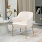 HOMCOM Fabric Armchair, Modern Accent Chair with Metal Legs for Living Room, Bedroom, Home Office, Cream White