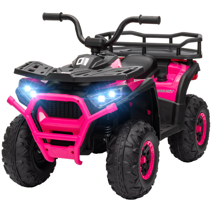 Qaba Kids ATV, 12V Battery Powered Electric Ride on Toy w/ Spring Suspension, Storage Basket, High & Low Speed, Green