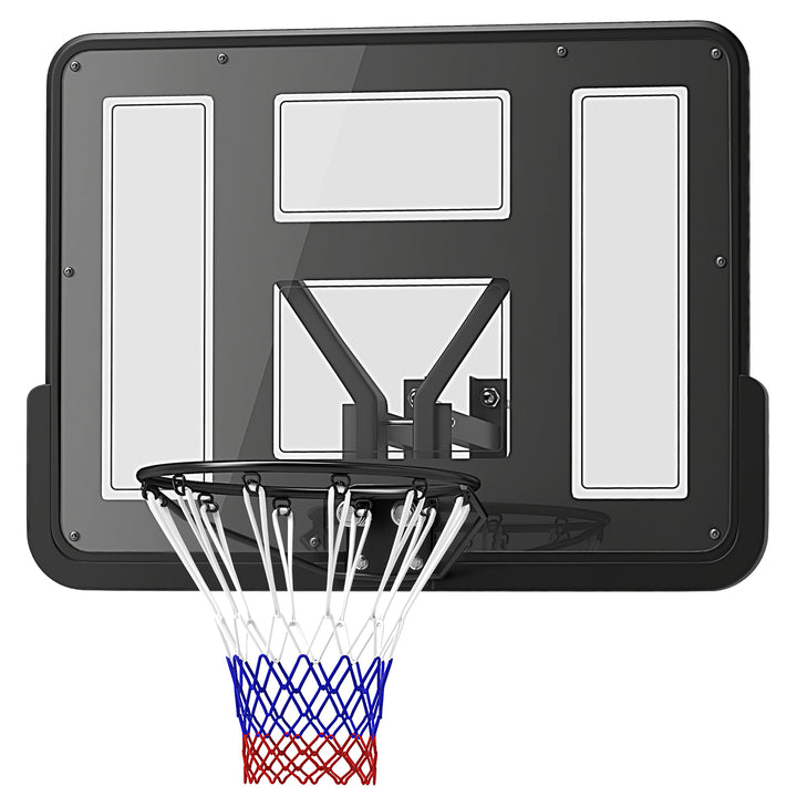 Soozier Wall Mounted Basketball Hoop, Basketball Goal Combo Kit with 43" Reinforced Shatter Resistant Backboard and All Weather Net for Indoor or Outdoor Use