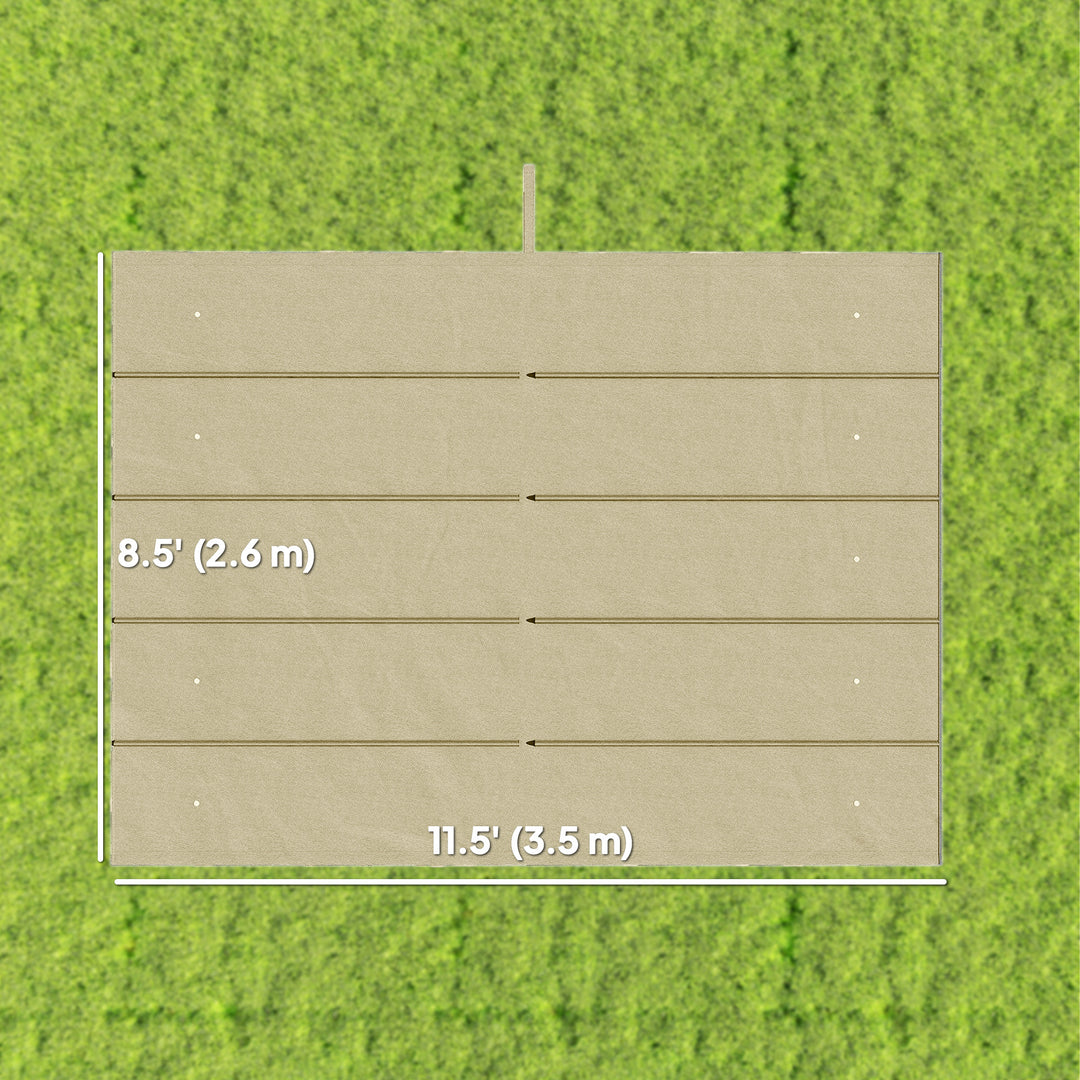 Outsunny 8.5' x 11.5' Retractable Pergola Canopy Replacement, Fit 10' x 13' Frame, Pergola Cover Replacement Top Only, Beige