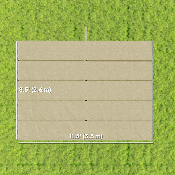 Outsunny 8.5' x 11.5' Retractable Pergola Canopy Replacement, Fit 10' x 13' Frame, Pergola Cover Replacement Top Only, Beige