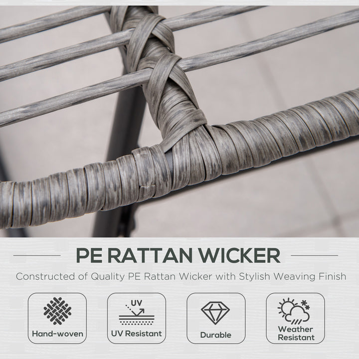 Outsunny Rattan Chair w/ Stool, Cushion, Adjustable Foot Pads, Natural