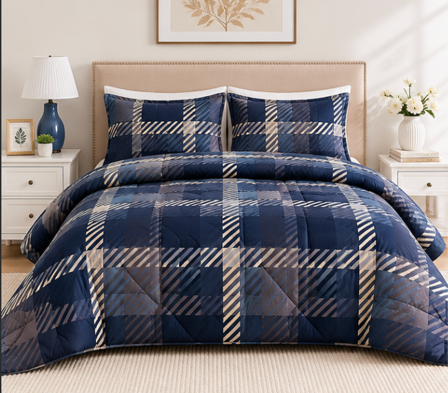 Aarniva Breathable Polyester Comforter Set | King/Queen | 250 GSM | Ultra-Soft & Cozy | Design Patterns | Includes 2 Pillow Covers