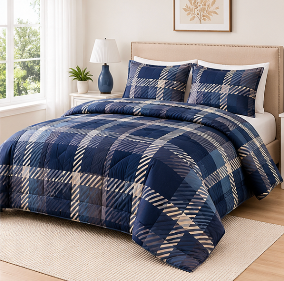 Aarniva Breathable Polyester Comforter Set | King/Queen | 250 GSM | Ultra-Soft & Cozy | Design Patterns | Includes 2 Pillow Covers